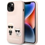 Karl Lagerfeld KLHMP14SSSKCI Light Pink Silicone Karl & Choupette MagSafe Kryt iPhone 14