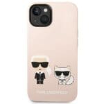 Karl Lagerfeld KLHMP14SSSKCI Light Pink Silicone Karl & Choupette MagSafe Kryt iPhone 14