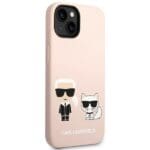Karl Lagerfeld KLHMP14SSSKCI Light Pink Silicone Karl & Choupette MagSafe Kryt iPhone 14
