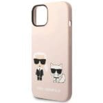 Karl Lagerfeld KLHMP14SSSKCI Light Pink Silicone Karl & Choupette MagSafe Kryt iPhone 14