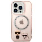 Karl Lagerfeld KLHMP14XHKCP Pink Karl & Choupette Aluminium MagSafe Kryt iPhone 14 Pro Max