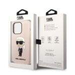 Karl Lagerfeld KLHMP14XSNIKBCP Pink Silicone Ikonik MagSafe Kryt iPhone 14 Pro Max