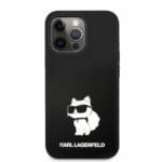 Karl Lagerfeld Liquid Silicone Choupette NFT Black Kryt iPhone 13 Pro