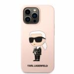Karl Lagerfeld Liquid Silicone Ikonik NFT Pink Kryt iPhone 13 Pro
