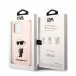 Karl Lagerfeld Liquid Silicone Ikonik NFT Pink Kryt iPhone 13 Pro