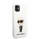 Karl Lagerfeld Liquid Silicone Ikonik NFT White Kryt iPhone 11