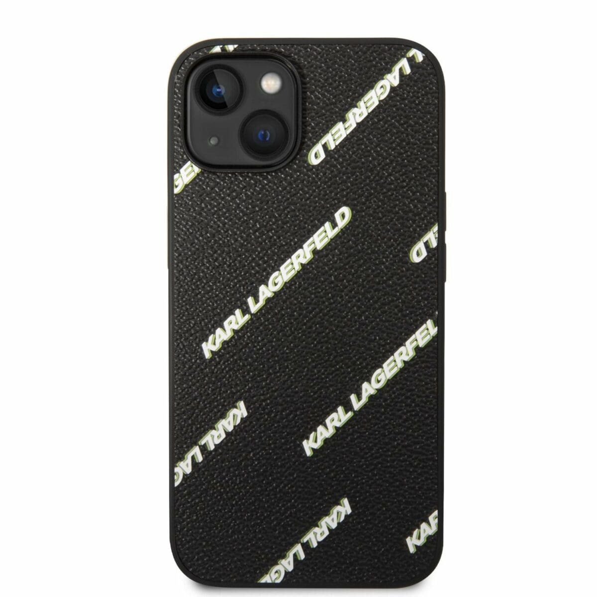 Karl Lagerfeld PU Grained Leather Logomania Black Kryt iPhone 14