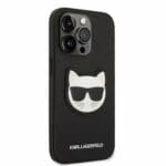 Karl Lagerfeld PU Saffiano Choupette Head Black Kryt iPhone 14 Pro
