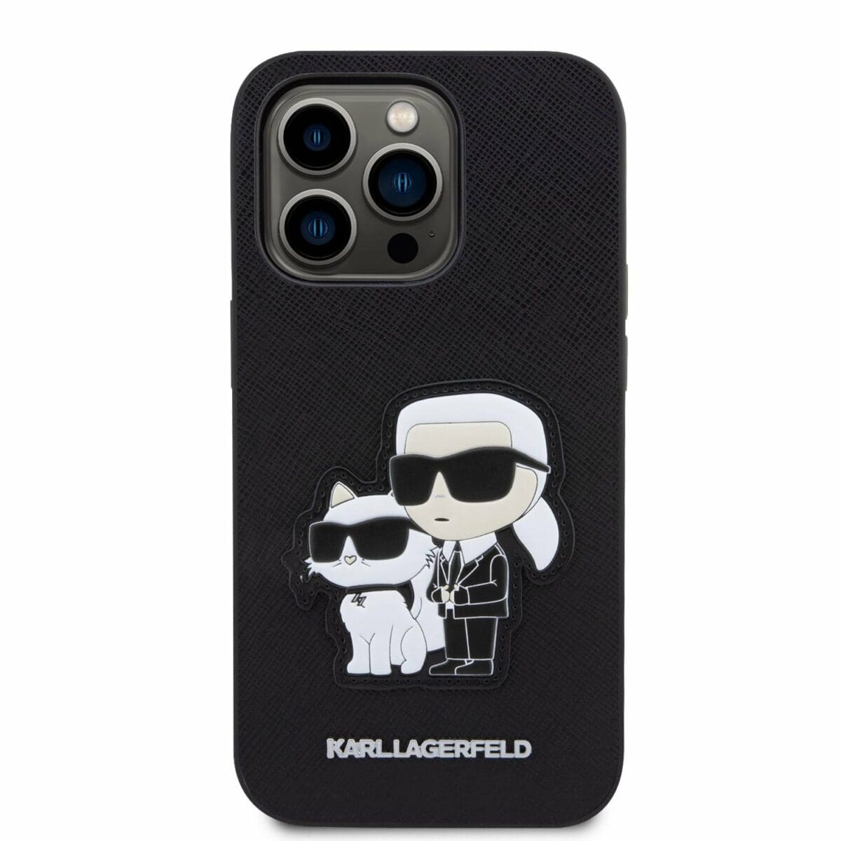 Karl Lagerfeld PU Saffiano Karl and Choupette NFT Black Kryt iPhone 14 Pro Max