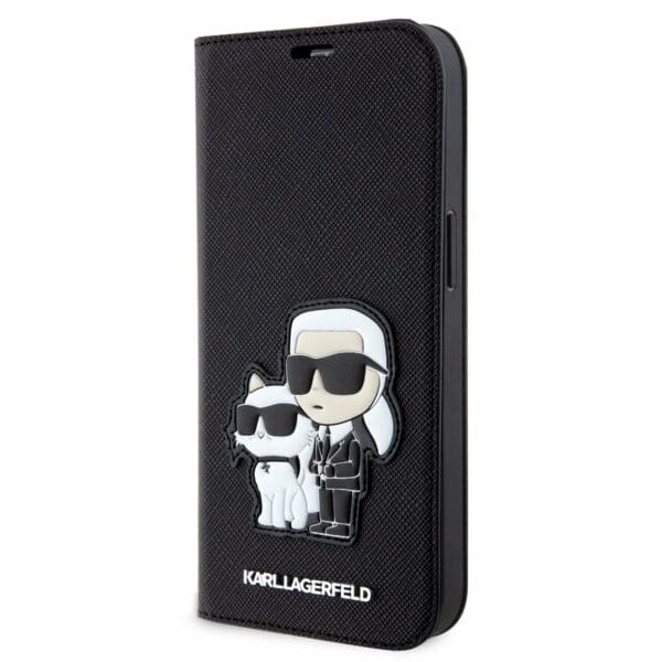 Karl Lagerfeld PU Saffiano Karl and Choupette NFT Book Black Kryt iPhone 13