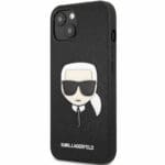 Karl Lagerfeld PU Saffiano Karl Head Black Kryt iPhone 13 Mini