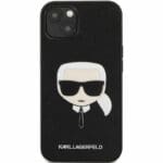 Karl Lagerfeld PU Saffiano Karl Head Black Kryt iPhone 13 Mini
