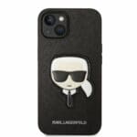 Karl Lagerfeld PU Saffiano Karl Head Black Kryt iPhone 14 Plus