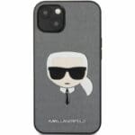 Karl Lagerfeld PU Saffiano Karl Head Silver Kryt iPhone 13 Mini