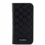 Karl Lagerfeld PU Saffiano Monogram Book Black Kryt iPhone 14