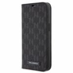 Karl Lagerfeld PU Saffiano Monogram Book Black Kryt iPhone 14