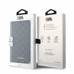 Karl Lagerfeld PU Saffiano Monogram Book Black Kryt iPhone 14