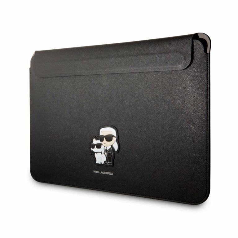 Karl Lagerfeld Saffiano Karl and Choupette NFT Computer Sleeve Black Kryt Notebook 13/14"