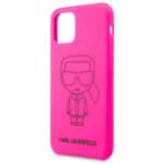 Karl Lagerfeld Silicone Black Out Pink Kryt iPhone 11 Pro