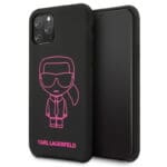 Karl Lagerfeld Silicone Pink Out Black Kryt iPhone 11 Pro Max