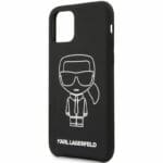 Karl Lagerfeld Silicone White Out Black Kryt iPhone 11 Pro Max