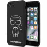 Karl Lagerfeld Silicone White Out Black Kryt iPhone 8/7/SE 2020/SE 2022