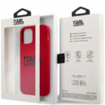 Karl Lagerfeld Stack Black Logo Silicone Red Kryt iPhone 12/12 Pro