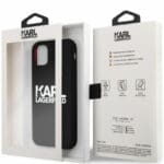 Karl Lagerfeld Stack White Logo Silicone Black Kryt iPhone 11