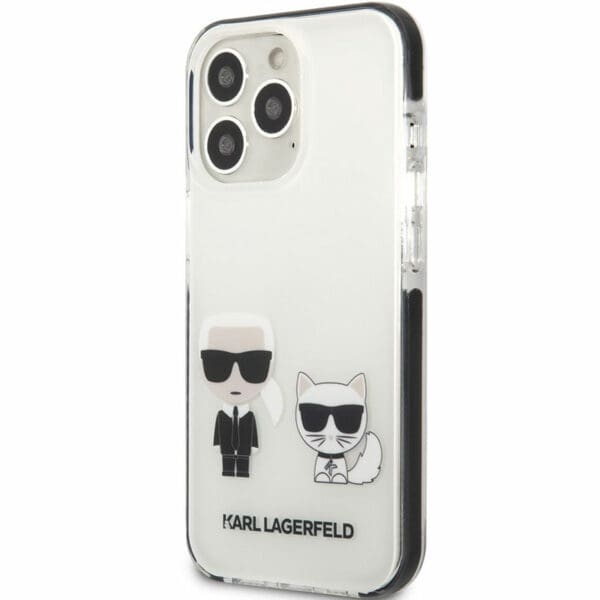 Karl Lagerfeld TPE Karl and Choupette White Kryt iPhone 13 Pro