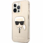Karl Lagerfeld TPU Full Glitter Karl Head Gold Kryt iPhone 13 Pro