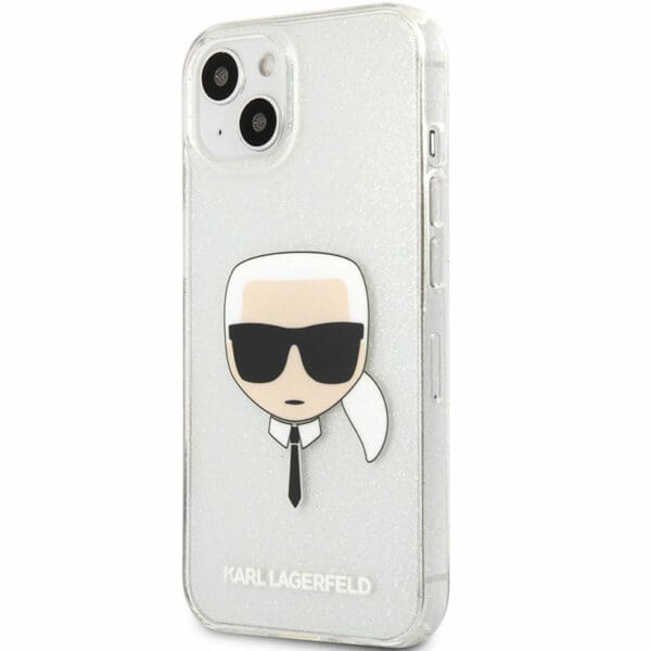 Karl Lagerfeld TPU Full Glitter Karl Head Silver Kryt iPhone 13 Mini