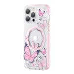 Kingxbar Butterfly Magnetic MagSafe Butterflies Pink Kryt iPhone 14 Plus