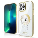 Kingxbar Moon Luxury Swarovski Crystals Gold Butterfly Kryt iPhone 13 Pro