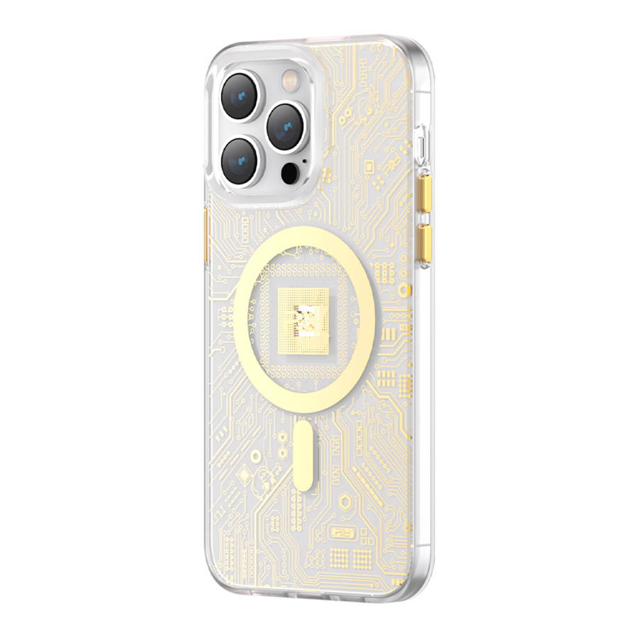 Kingxbar PQY Geek Magnetic MagSafe Gold Kryt iPhone 14 Plus