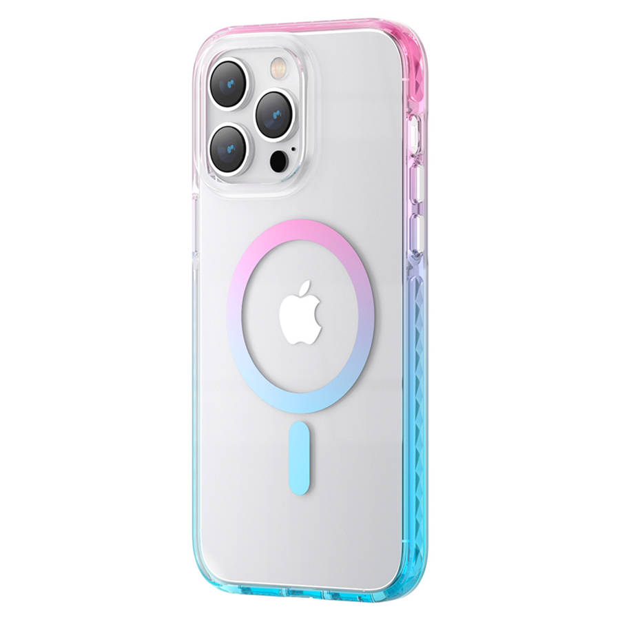 Kingxbar PQY Ice Crystal Magnetic MagSafe Pink and Blue Kryt iPhone 14 Plus