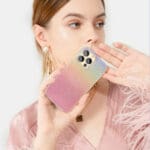Kingxbar Travel Luxurious Elegant Orange Sunset Kryt iPhone 13 Pro