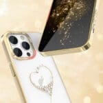 Kingxbar Wish Decorated Golden Crystals Kryt iPhone 14
