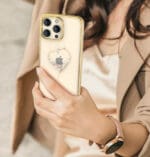 Kingxbar Wish Decorated Golden Crystals Kryt iPhone 14 Pro