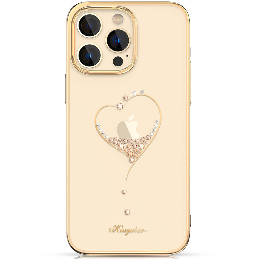 Kingxbar Wish Decorated Golden Crystals Kryt iPhone 14 Pro Max