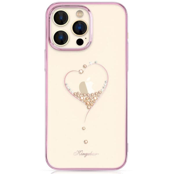 Kingxbar Wish Decorated Pink Crystals Kryt iPhone 14