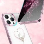 Kingxbar Wish Decorated Pink Crystals Kryt iPhone 14 Plus