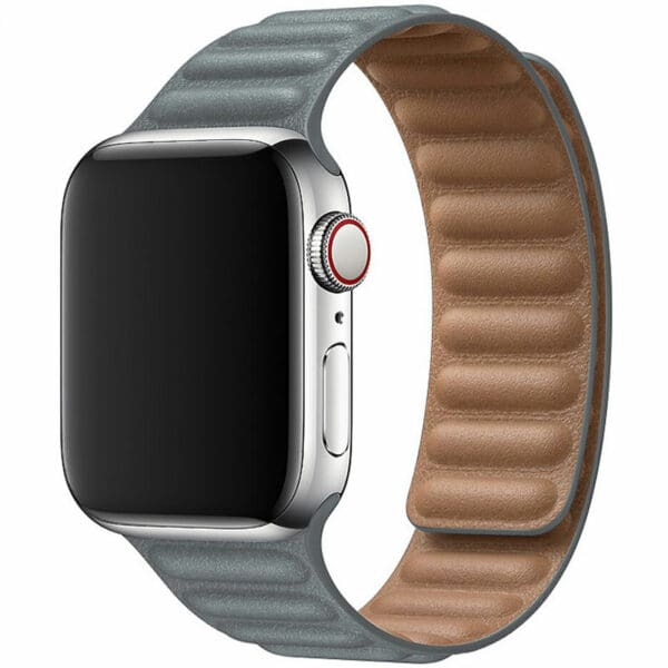 Koženkový Link Náramek Apple Watch SE/10/9/8/7/6/5/4/3/Ultra 1/ Ultra2 (44/45/46/49mm) Gray