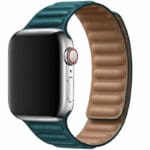 Koženkový Link Řemínek Apple Watch SE/11/10/9/8/7/6/5/4/3/Ultra 1/2/3 (44/45/46/49mm) Malachite Green