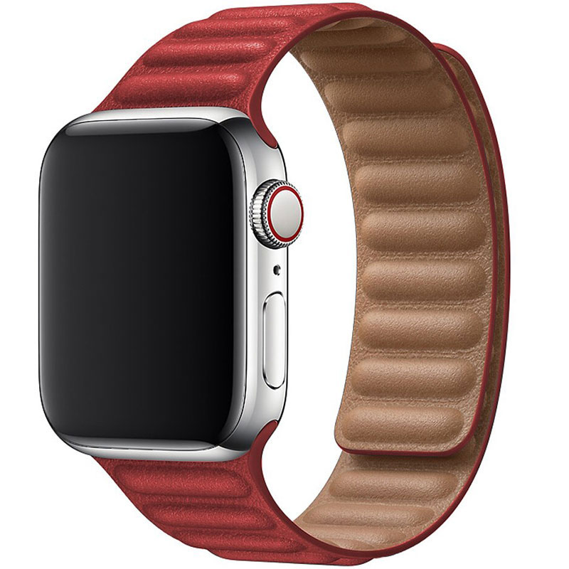 Koženkový Link Náramek Apple Watch 45/44/42/Ultra Red
