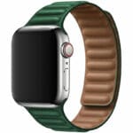 Koženkový Link Řemínek Apple Watch SE/11/10/9/8/7/6/5/4/3 (42/41/40/38mm) Ink Green