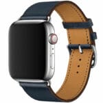 Koženkový Řemínek Apple Watch SE/11/10/9/8/7/6/5/4/3/Ultra 1/2/3 (44/45/46/49mm) Midnight Blue