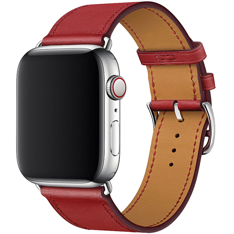 Koženkový Řemínek Apple Watch 45/44/42/Ultra Red