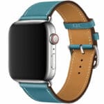Koženkový Řemínek Apple Watch SE/11/10/9/8/7/6/5/4/3/Ultra 1/2/3 (44/45/46/49mm) Sky Blue