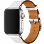 Koženkový Řemínek Apple Watch SE/11/10/9/8/7/6/5/4/3/Ultra 1/2/3 (44/45/46/49mm) White