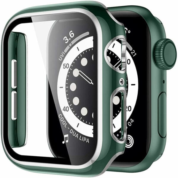 Kryt s Ochranným Sklem pro Apple Watch Green Silver